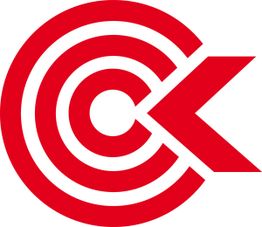 Red-weißes Logo mit konzentrischen Kreisen links und einem nach rechts zeigenden Pfeil.