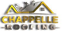 Chappelle Roofing logo with rooftop design and gold lettering.
