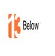 The image shows a logo with "13 Below" in black text and an orange number 13-puzzle piece design.