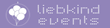 Logo mit Ballon-Grafik und Text "liebkind events" auf lila Hintergrund.