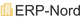 Logo mit gelbem Gebäude-Icon links und dem Schriftzug "ERP-Nord" in Schwarz auf weißem Hintergrund.