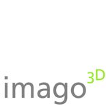 Logo mit Schriftzug "imago" in Grau und "3D" in Grün, auf weißem Hintergrund.