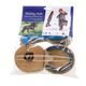 Spielzeug-Set mit Holz-Scheiben und Hufeisen, verpackt in Kunststoff, mit Etikett eines Pferdes.