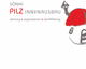 Logo von Sönke Pilz Innenausbau mit rotem Pilz und Text: Planung, Organisation, Durchführung.