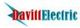 Logo with "Davitt Electric" in red and blue text, featuring a blue lightning bolt design.