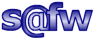 Blauer Schriftzug "s@fw" mit einem spiralförmigen @-Zeichen in der Mitte.