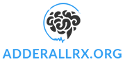 Logo of adderallrx.org with a stylized brain design above the text.