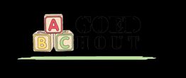Speelblokken ABC met tekst "Goed hout" op zwarte achtergrond.
