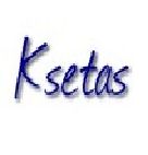 Texto azul que dice "Ksetas" en letra cursiva sobre fondo blanco.
