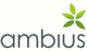 Logo mit Schriftzug "ambius" und grünem Blatt-Symbol oben rechts.