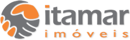 Logo da Itamar Imóveis com ícone de mãos em laranja e cinza.
