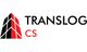 Logo mit stilisiertem roten und schwarzen Gebäude, Text: "TRANSLOG CS".