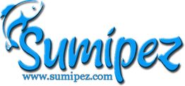 Texto del logo azul "Sumipez" con un pez y el sitio web "www.sumipez.com" debajo.