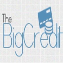 Logo with text "The Big Credit" featuring a credit card and coins graphic.