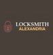 Locksmith Alexandria logo with a padlock design on a dark background.