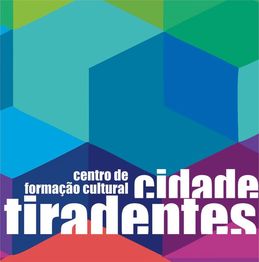 Texto sobre fundos coloridos: "centro de formação cultural cidade Tiradentes".