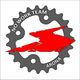 Logo con ingranaggio nero e silhouette rossa. Testo: "No Work Team Arona".