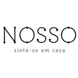 Logo com a palavra "NOSSO" e a frase "sinta-se em casa" abaixo.