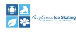 Four symbols and text: "Anytime Ice Skating, 4 Seasons Of Ice Skating."
