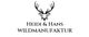 Logo mit Hirschkopf und Text: "Heidi & Hans Wildmanufaktur".