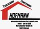 Logo von Hofmann Trockenbau und Fensterbau mit Kontaktinformationen und Adresse.