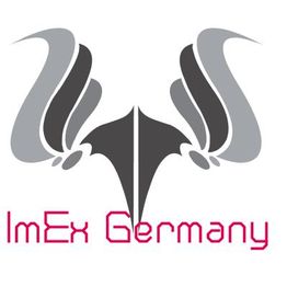 Logo mit stilisierten Flügeln und "ImEx Germany" in pinker Schrift darunter.
