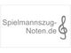 Logo mit Text "Spielmannszug-Noten.de" und einem Notenschlüssel rechts.