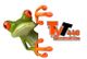 Rana verde con ojos y patas naranjas junto al texto "TyT 440 Mazatlán".