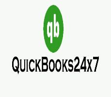 Logo with "qb" in a green circle above the text "QuickBooks24x7".