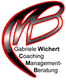 Logo mit den Buchstaben "W" und "B", umgeben von rotem Rand. Text: Gabriele Wichert Coaching.