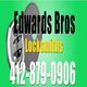 Edwards Bros Locksmiths ad with phone number 412-879-0906 on a green background.