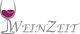 Logo mit einem Weinglas und dem Schriftzug "Weinzeit" in stilisierter Schrift.