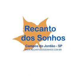 Logotipo com folha laranja e texto "Recanto dos Sonhos, Campos do Jordão - SP".