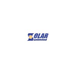 Logo of Solar Unlimited with an orange sun icon and blue text.