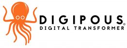 Logo "DIGIPOUS DIGITAL TRANSFORMER" avec une pieuvre orange à gauche.