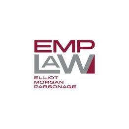 Logo with "EMP LAW" and "Elliot Morgan Parsonage" in maroon and gray text.
