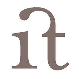 Lettre "it" stylisée en brun sur fond blanc.