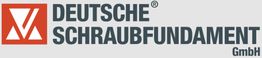 Logo mit rotem Symbol und Text "Deutsche Schraubfundament GmbH" in Grau.