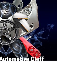 Auto-Teile Collage mit Nebelschwaden auf dunklem Hintergrund. Text: Automotive Cleff.