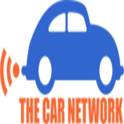 Blue car with wifi symbol above "The Car Network" text in orange.