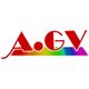 Rotes A.GV-Logo mit Regenbogenstreifen darunter.