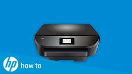 HP printer on a blue background with "how to" text at the bottom left.