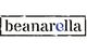 Schwarzes Logo „beanarella“ auf weißem Hintergrund, das „e“ ist blau.