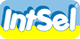 Blaues und gelbes Logo mit dem Schriftzug "IntSel" in weißer, verspielter Schrift auf blauem Grund.
