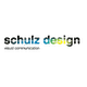 Logo mit Text "schulz design" in Schwarz und Farbe, darunter "visual communication".