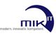 Logo mit Schriftzug "mik IT", Slogan "modern. innovativ. kompetent." in Blau.