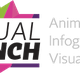 Logo van Visual Punch met kleurrijke vormen. Tekst: "Art. Infographics. Visuals." in grijs.