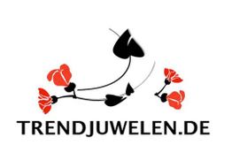 Schwarze und rote Blumengrafik über dem Text "TRENDJUWELEN.DE".