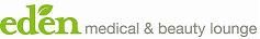 Logo von "eden medical & beauty lounge" mit grünem Schriftzug und Blattmotiv.