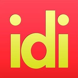 Yellow "idi" text on a red background.
